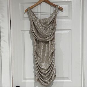 Express Shimmering Gold Dress
